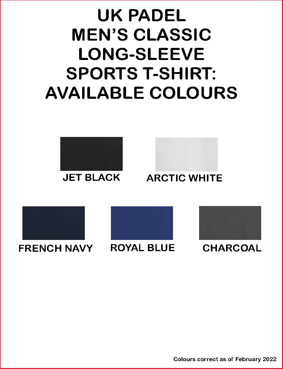 UK Padel Men's Long Sleeve Cool T (large logo)